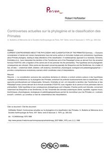 Controverses actuelles sur la phylogénie et la classification des Primates - article ; n°3 ; vol.6, pg 305-332