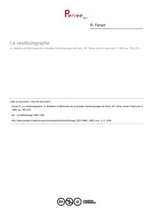 Le vestibulographe - article ; n°4 ; vol.4, pg 363-370