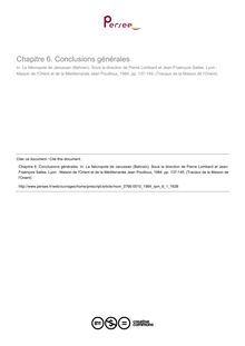 Chapitre 6. Conclusions générales - article ; n°1 ; vol.6, pg 137-145