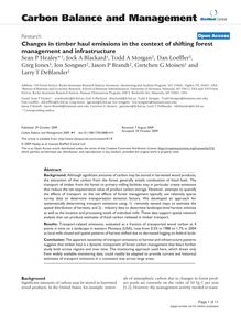 Changes in timber haul emissions in the context of shifting forest management and infrastructure