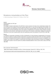 Mutations industrielles et IXe Plan - article ; n°6 ; vol.35, pg 1091-1146