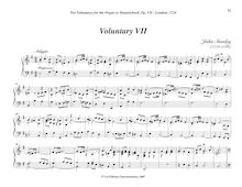 Partition Voluntary VII (E minor), Bénévoles, Stanley, John