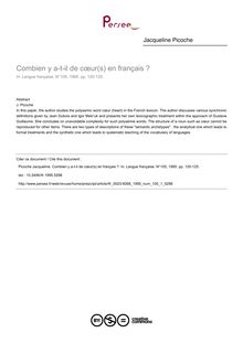 Combien y a-t-il de cœur(s) en français ? - article ; n°1 ; vol.105, pg 120-125