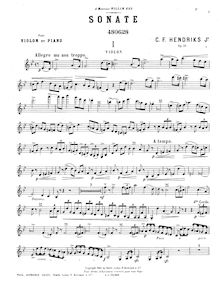 Partition de violon, violon Sonata, Op.16, G minor, Hendriks Jr., Christiaan Frederik