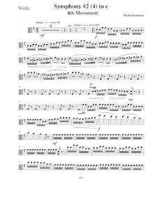 Partition altos, Symphony No.2, E minor, Rondeau, Michel par Michel Rondeau