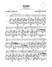 Partition Ninon - Sérénade (B♭ major), 12 chansons, Godard, Benjamin