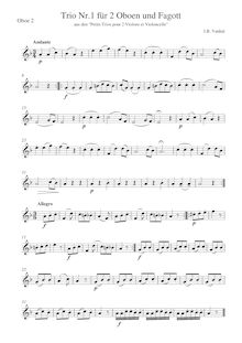 Partition hautbois 2, 15 Short Trios, 15 Petits Trios pour 2 Violons et Violoncelle