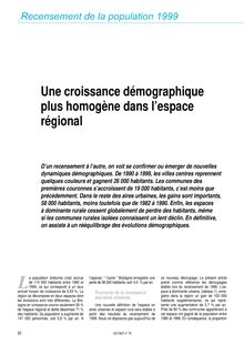 Une croissance démographique plus homogène dans l espace régional (Octant n° 79)