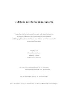 Cytokine resistance in melanoma [Elektronische Ressource] / vorgelegt von Waraporn Komyod