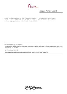 Une forêt disparue en Grésivaudan : La forêt de Servette - article ; n°4 ; vol.23, pg 845-853