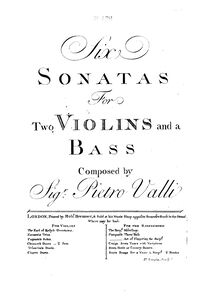 Partition Continuo, 6 Trio sonates, Valli, Pietro