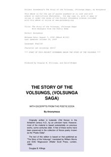 The Story of the Volsungs, (Volsunga Saga) - With Excerpts from the Poetic Edda