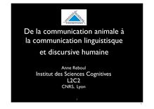 De la communication animale au langage humain