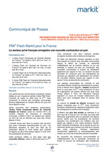 Activité du secteur privé français - communiqué Markit