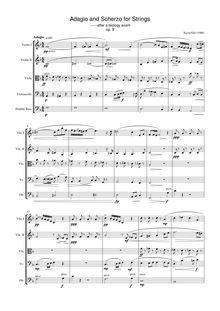 Partition compléte et parties, Adagio pour cordes, Op.9