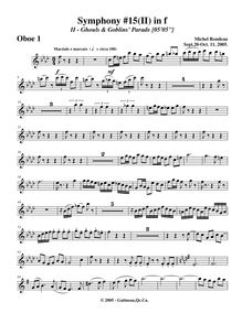 Partition hautbois 1, Symphony No.15  Black Halloween , F minor par Michel Rondeau