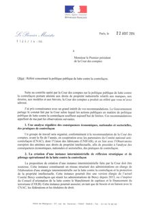 Manuel Valls à la Cour des Comptes lutte contre la contrefaçon