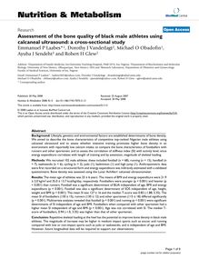 Assessment of the bone quality of black male athletes using calcaneal ultrasound: a cross-sectional study