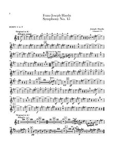 Partition cor 1, 2 (F), Symphony No.45 en F♯ minor “Farewell”, Sinfonia No.45 Abschiedsymphonie