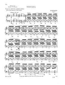 Partition complète, Toccata Op.7, Originally: Étude Phantastique en double-tons, Op. 6 par Robert Schumann