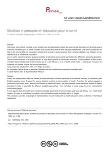 Modèles et principes en éducation pour la santé - article ; n°1 ; vol.107, pg 81-96