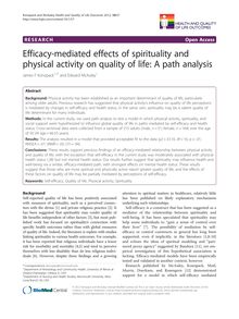 Efficacy-mediated effects of spirituality and physical activity on quality of life: A path analysis