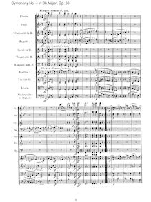 Partition , Allegro vivace. Trio, Symphony No.4, B♭ major, Beethoven, Ludwig van