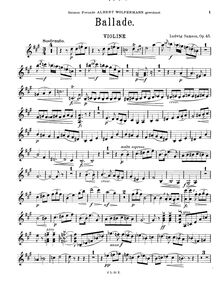 Partition de violon, Ballade pour Piano Trio, Op.45, Samson, Ludwig