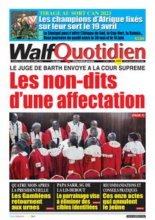 Walf Quotidien n°9013 - SAMEDI 9 DIMANCHE 10 AVRIL 2022
