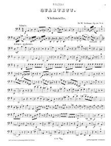 Partition violoncelle, corde quatuor, Op.58/2, G Major, Volckmar, Wilhelm Valentin