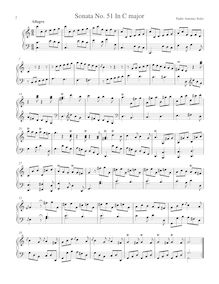 Partition Sonata R.51 en C major, clavier sonates R.51-60, Soler, Antonio