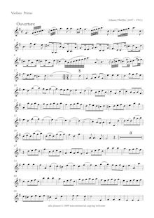 Partition violons I, Ouverture en G major pour 2 hautbois, cordes et continuo