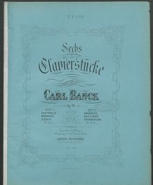 Partition Nos.4-6 (Heft II), 6 Clavierstücke, Banck, Carl