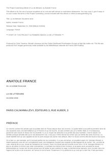 La vie littéraire par Anatole France