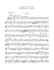 Partition clarinette 1, 2, basse clarinette (en A, B♭), symphonique sketches