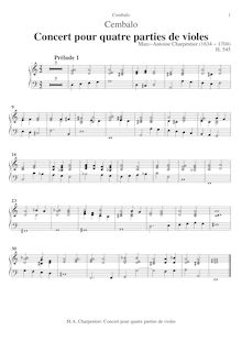 Partition clavecin / orgue, Concert pour quatre parties de violes