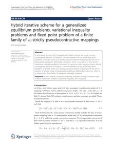 Hybrid iterative scheme for a generalized equilibrium problems, variational inequality problems and fixed point problem of a finite family of κi-strictly pseudocontractive mappings