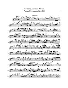 Partition flûte, Piano Concerto No.23, A major, Mozart, Wolfgang Amadeus par Wolfgang Amadeus Mozart
