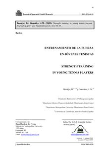 Entrenamiento de la fuerza en jóvenes tenistas (Strength training in young tennis players)