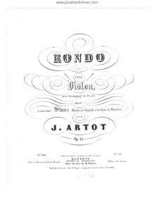 Partition de piano, Rondo, Artôt, Alexandre Joseph