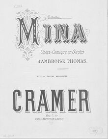 Partition complète, Fleur mélodique sur  Mina , Cramer, Henri (fl. 1890)