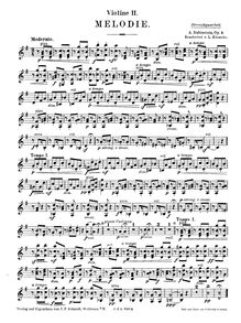 Partition violon 2, 2 Mélodies, Deux mélodies pour le piano, Rubinstein, Anton