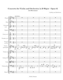 Partition , Rondo: Allegro, violon Concerto, D Major, Beethoven, Ludwig van