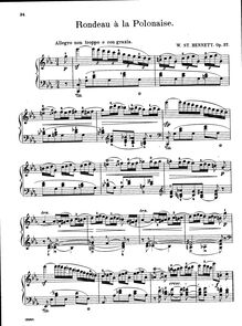 Partition complète, Rondeau à la Polonaise, Op.37, Bennett, William Sterndale