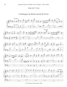 Partition , Dialogue de Récits meslé de Trios, Oeuvres complètes d orgue