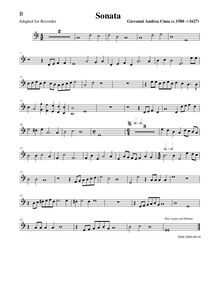 Partition basse enregistrement , Sonata à 4, Sonata à 4. Violino e violone, cornetto e trombone