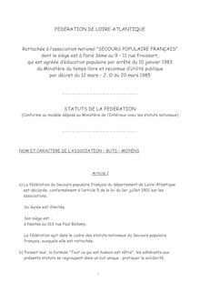 FEDERATION DE LOIRE-ATLANTIQUE Rattachée à l association national ...