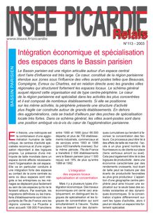Intégration économique et spécialisation des espaces dans le Bassin parisien