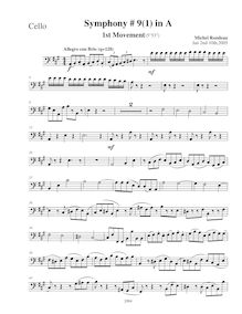 Partition violoncelles, Symphony No.9, A major, Rondeau, Michel par Michel Rondeau