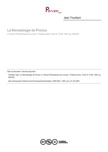 La Monadologie de Proclus - article ; n°55 ; vol.57, pg 309-320